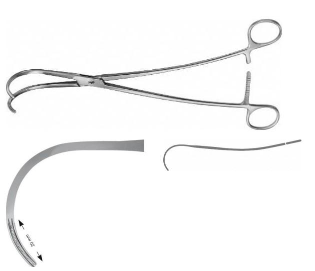 ДЕ’БЕКІ/СЕМБ АОРТ. АНЕВРИЗМ. ЗАТИСКАЧ ВИГНУТ. 265MM